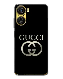 Чехол для ZTE Nubia Neo 5G с картинкой «Gucci — золото на черном»