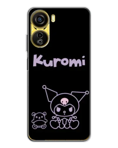 Чехол для ZTE Nubia Neo 5G с картинкой «Kuromi — черный минимализм» Чехол для ZTE Nubia Neo 5G с картинкой «Kuromi — черный минимализм»