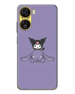 Чехол для ZTE Nubia Neo 5G с картинкой «Kuromi на лиловом фоне»