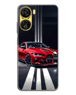 Чехол для ZTE Nubia Neo 5G с картинкой «Красная BMW на дороге»