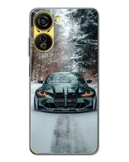 Чехол для ZTE Nubia Neo 5G с картинкой «BMW в зимнем лесу»