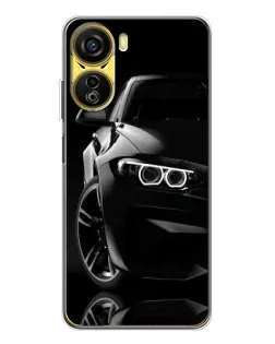 Чехол для ZTE Nubia Neo 5G с картинкой «Черная BMW — профиль»