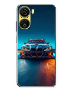 Чехол для ZTE Nubia Neo 5G с картинкой «BMW — огни неона»