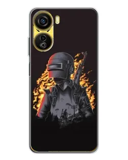 Чехол для ZTE Nubia Neo 5G с картинкой «PUBG — огненный силуэт»