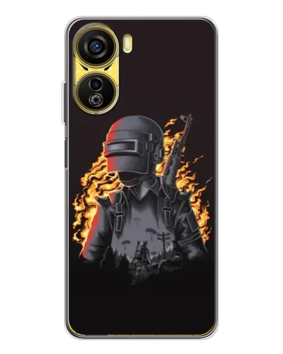 Чехол для ZTE Nubia Neo 5G с картинкой «PUBG — огненный силуэт»