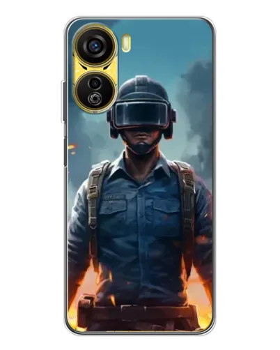 Чехол для ZTE Nubia Neo 5G с картинкой «PUBG — реалистичный герой»