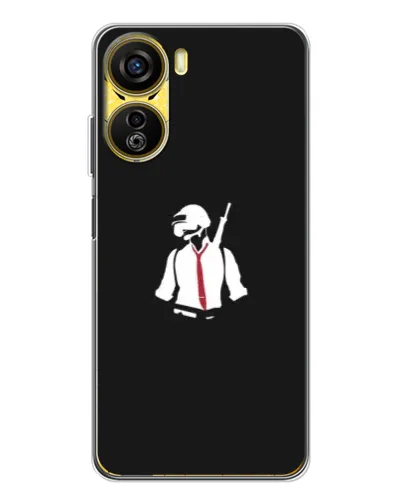 Чехол для ZTE Nubia Neo 5G с картинкой «PUBG — силуэт воина»