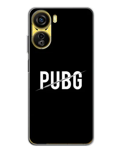Чехол для ZTE Nubia Neo 5G с картинкой «PUBG — белый логотип»