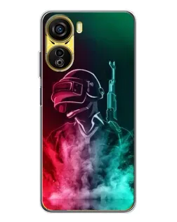 Чехол для ZTE Nubia Neo 5G с картинкой «PUBG — огненный воин»