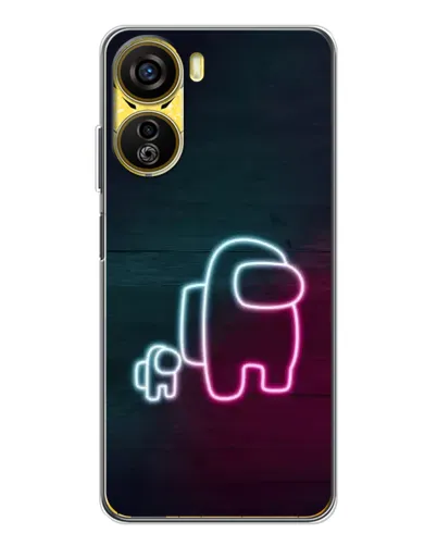 Чехол для ZTE Nubia Neo 5G с картинкой «Among Us неон-арт»