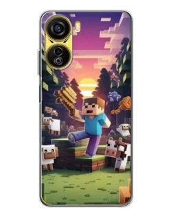 Чехол для ZTE Nubia Neo 5G с картинкой «Стив на ферме»
