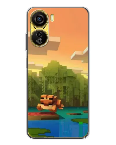 Чехол для ZTE Nubia Neo 5G с картинкой «Майнкрафт закат солнца»