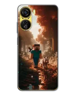 Чехол для ZTE Nubia Neo 5G с картинкой «Стив в лесу»