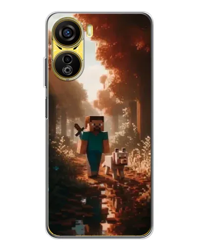 Чехол для ZTE Nubia Neo 5G с картинкой «Стив в лесу»