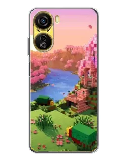 Чехол для ZTE Nubia Neo 5G с картинкой «Розовое дерево Minecraft»