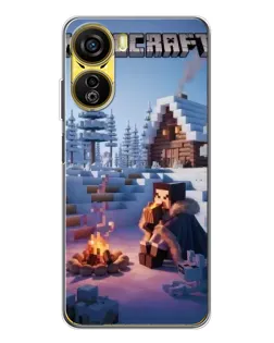 Чехол для ZTE Nubia Neo 5G с картинкой «Зимний Minecraft»