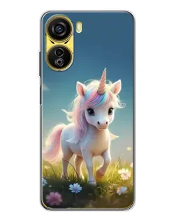 Чехол для ZTE Nubia Neo 5G с картинкой «Единорог на поляне»