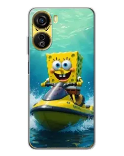 Чехол для ZTE Nubia Neo 5G с картинкой «Спанч Боб на гидроцикле»