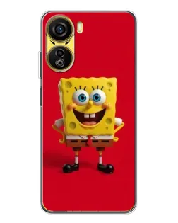 Чехол для ZTE Nubia Neo 5G с картинкой «Спанч Боб на красном»