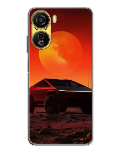 Чехол для ZTE Nubia Neo 5G с картинкой «Cybertruck на Марсе»