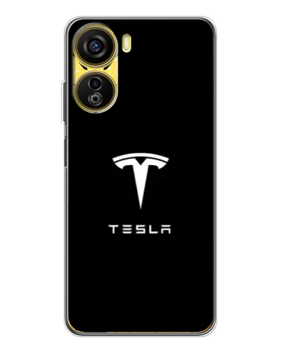 Чехол для ZTE Nubia Neo 5G с картинкой «Tesla White Logo»