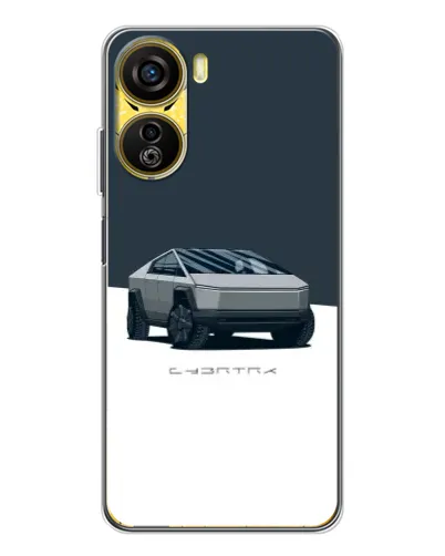 Чехол для ZTE Nubia Neo 5G с картинкой «Серебристый Cybertruck Tesla»