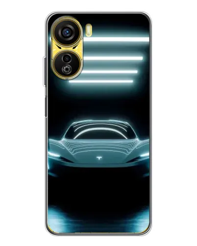 Чехол для ZTE Nubia Neo 5G с картинкой «Tesla в неоне»