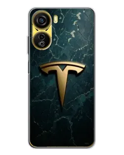 Чехол для ZTE Nubia Neo 5G с картинкой «Мраморная Tesla Gold»