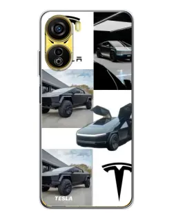 Чехол для ZTE Nubia Neo 5G с картинкой «Коллаж Cybertruck Tesla»