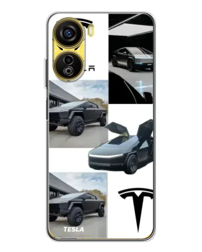 Чехол для ZTE Nubia Neo 5G с картинкой «Коллаж Cybertruck Tesla»