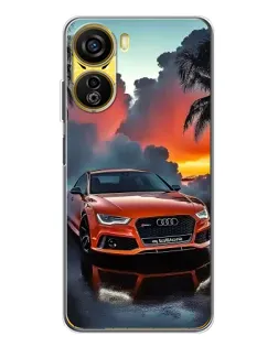 Чехол для ZTE Nubia Neo 5G с картинкой «Audi — закат»