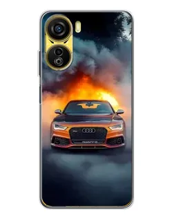 Чехол для ZTE Nubia Neo 5G с картинкой «Audi в огненном дыму»