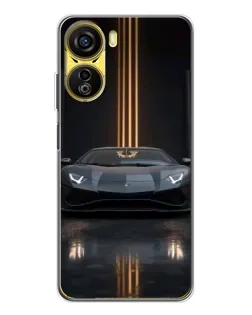 Чехол для ZTE Nubia Neo 5G с картинкой «Lamborghini золотые линии»