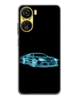 Чехол для ZTE Nubia Neo 5G с картинкой «Неоновый контур Lamborghini»