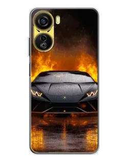 Чехол для ZTE Nubia Neo 5G с картинкой «Lamborghini в огне»