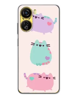 Чехол для ZTE Nubia Neo 5G с картинкой «Pusheen трио»