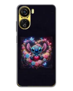Чехол для ZTE Nubia Neo 5G с картинкой «Stitch в цветах»