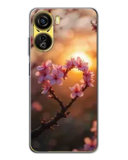 Чехол для ZTE Nubia Neo 5G с картинкой «Розовый цвет сердце на фоне заката» Чехол для ZTE Nubia Neo 5G с картинкой «Розовый цвет сердце на фоне заката»