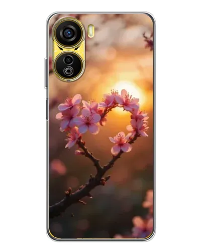 Чехол для ZTE Nubia Neo 5G с картинкой «Розовый цвет сердце на фоне заката» Чехол для ZTE Nubia Neo 5G с картинкой «Розовый цвет сердце на фоне заката»