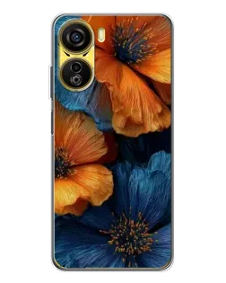 Чехол для ZTE Nubia Neo 5G с картинкой «Яркая сине-оранжевая флора» Чехол для ZTE Nubia Neo 5G с картинкой «Яркая сине-оранжевая флора»