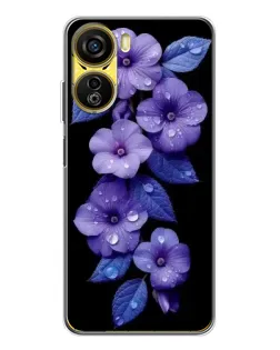 Чехол для ZTE Nubia Neo 5G с картинкой «Фиолетовые цветы с росою»