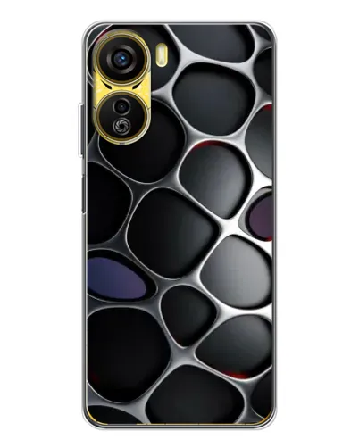 Чехол для ZTE Nubia Neo 5G с картинкой «Объемная темная решетка»