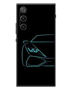 Чохол для ZTE Nubia RedMagic 10 Air з картинкою «Блакитний силует Lamborghini»