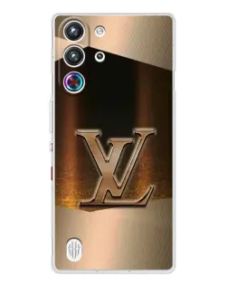Чехол для ZTE Nubia RedMagic 10 Pro с картинкой «LV — золотое сияние»