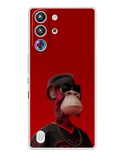 Чехол для ZTE Nubia RedMagic 10 Pro с картинкой «Bored Ape в красном» Чехол для ZTE Nubia RedMagic 10 Pro с картинкой «Bored Ape в красном»