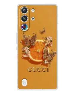 Чохол для ZTE Nubia RedMagic 10 Pro з картинкою «Gucci — золоті метелики»