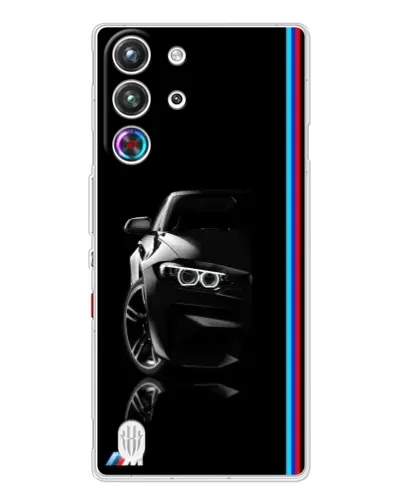 Чехол для ZTE Nubia RedMagic 10 Pro с картинкой «Силуэт BMW в темноте»