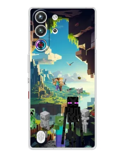 Чехол для ZTE Nubia RedMagic 10 Pro с картинкой «Эндермен в лесу»
