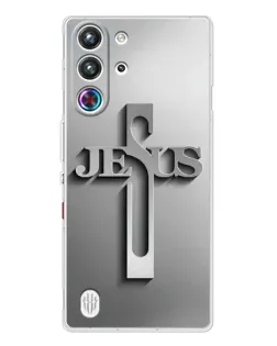 Чехол для ZTE Nubia RedMagic 10 Pro с картинкой «Металлический крест Jesus»
