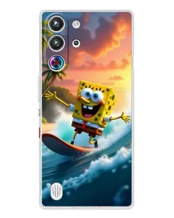 Чехол для ZTE Nubia RedMagic 10 Pro с картинкой «Губка Боб серфингист»